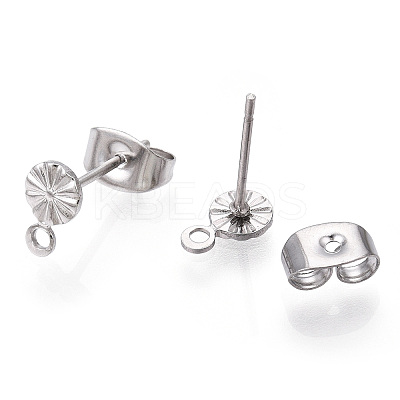 Non-Tarnish 304 Stainless Steel Stud Earring Findings STAS-E192-01P-02-1