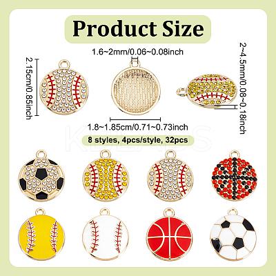 32Pcs 8 Styles Alloy Enamel Pendants FIND-UN0007-57-1