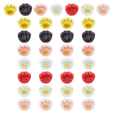 28Pcs 7 Colors Handmade Printed Porcelain Beads PORC-DC0001-03-1
