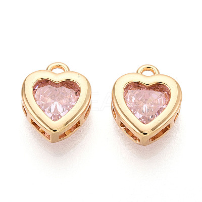 Brass Micro Pave Cubic Zirconia Charms KK-N275-13B-G-1