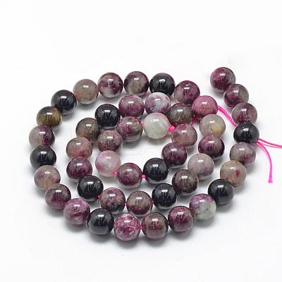 Natural Tourmaline Beads Strands G-R446-4mm-02-1