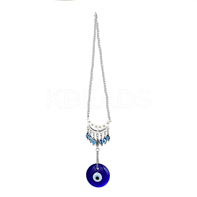 Evil Eye Alloy Lampwork Pendant Decorations HJEW-M005-02A-AS-1