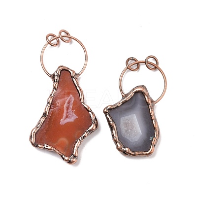 Natural Dyed Druzy Agate Big Pendants G-I330-05R-1