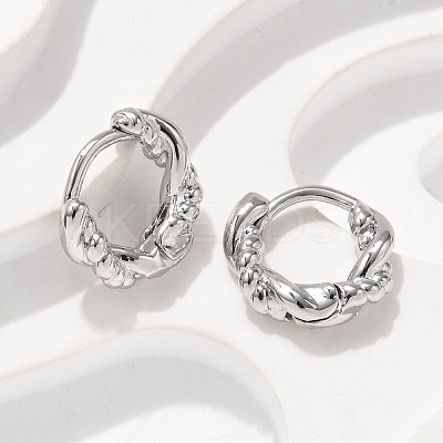 Brass Hoop Earrings EJEW-Q015-03P-01-1