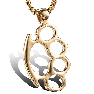 Knuckles Pendant Necklaces FIND-PW0024-14B-1