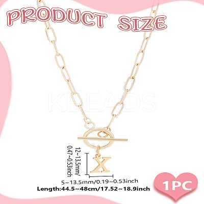 304 Stainless Steel Letter Pendant Necklaces NJEW-LP0001-52X-G-1
