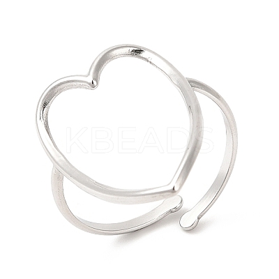 Non-Tarnish 201 Stainless Steel Open Cuff Ring RJEW-E063-47P-1