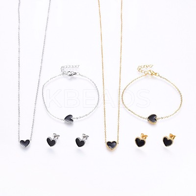 304 Stainless Steel Jewelry Sets SJEW-H129-22-1