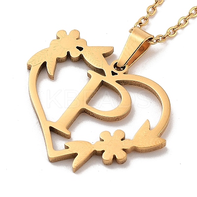 PVD Vacuum Plating 201 Stainless Steel Pendant Necklaces NJEW-R267-02P-G-1