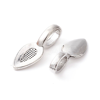 Tibetan Style Alloy Glue-on Flat Pad Bails for Pendants Making TIBEP-YW0001-50-1