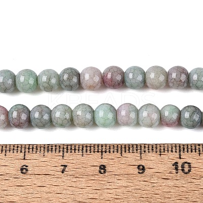 Ombre Effect Opaque Crackle Glass Beads Strands GLAA-Q106-01A-A01-1