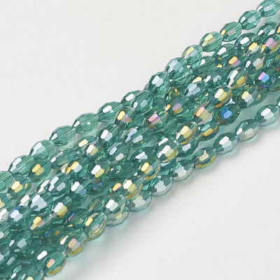 Electroplate Glass Beads Strands GC885Y-2-1