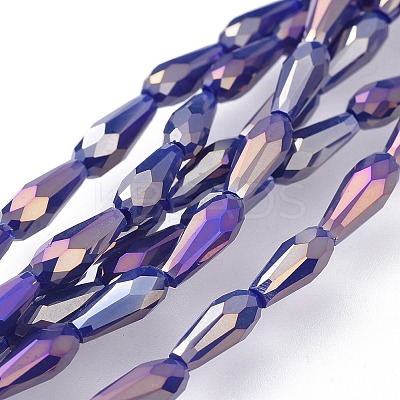 Electroplated Opaque Glass Beads Strands EGLA-L015-FR-B04-1