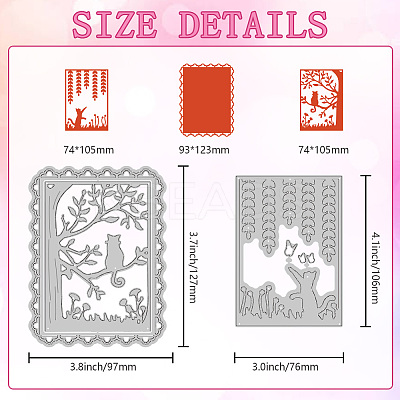 Cat Shape Carbon Steel Cutting Dies Stencils DIY-WH0309-2488-1