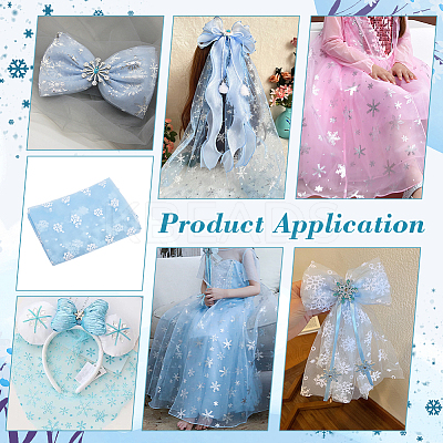 2M Polyester Snowflake Mesh Fabrics DIY-WH0622-388A-1