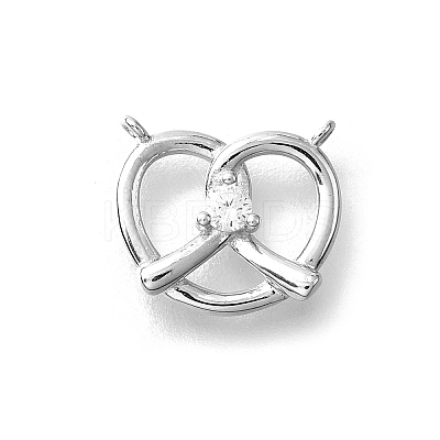 925 Sterling Silver Pave Clear Cubic Zirconia Heart Charms STER-P067-03P-1