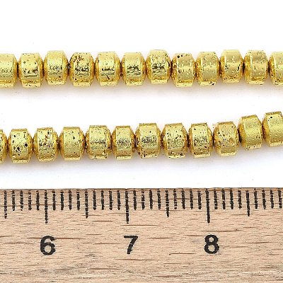 Electroplated Natural Lava Rock Beads Strands G-L606-C02-01A-1