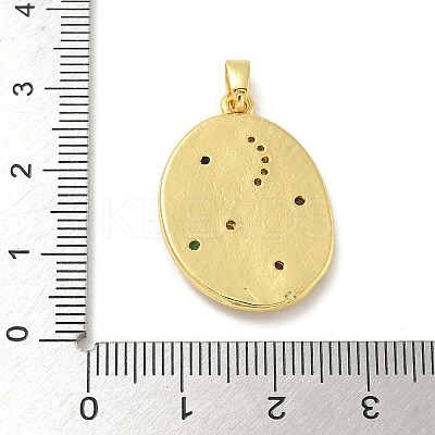 Brass Micro Pave Cubic Zirconia Pendants KK-G517-07G-1