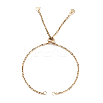 304 Stainless Steel Rolo Chain Slider Bracelet Making AJEW-JB01117-03-1