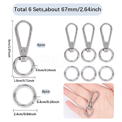 Teardrop Alloy Swivel Clasps PURS-SP0001-02P-1