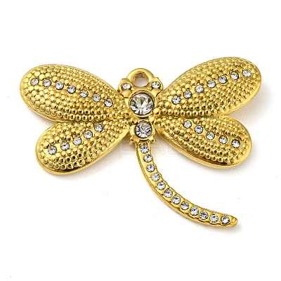 Ion Plating(IP) Real 18K Gold Plated 304 Stainless Steel Rhinestone Pendants STAS-P341-05G-01-1