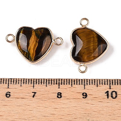 Natural Tiger Eye Love Heart Pendants G-T138-205G-G-1