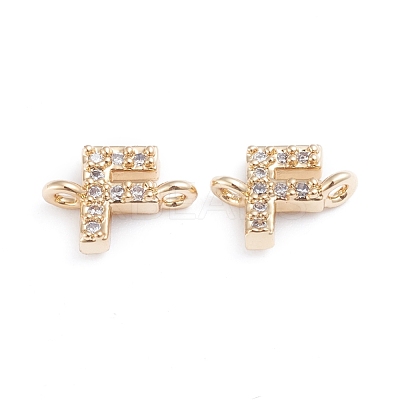Brass Micro Pave Cubic Zirconia Links Connectors X-ZIRC-I042-16G-F-1