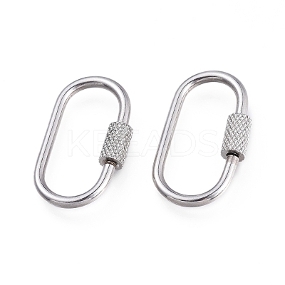 Tarnish Resistant 304 Stainless Steel Screw Carabiner Lock Charms X-STAS-K192-01P-1