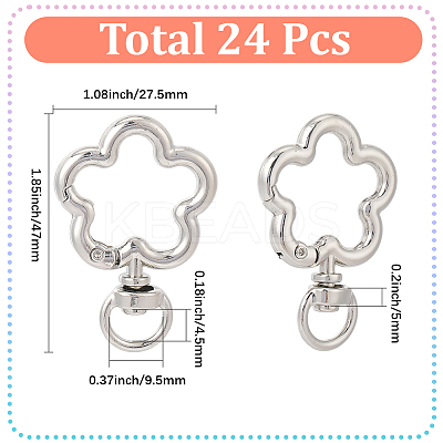 24Pcs Alloy Swivel Clasps FIND-SC0017-49B-1