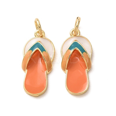 Brass Enamel Pendants KK-B026-25G-1