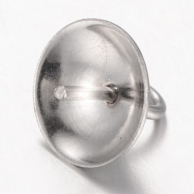 304 Stainless Steel Cup Pearl Peg Bails Pin Pendants LS-STAS-L143-01-1