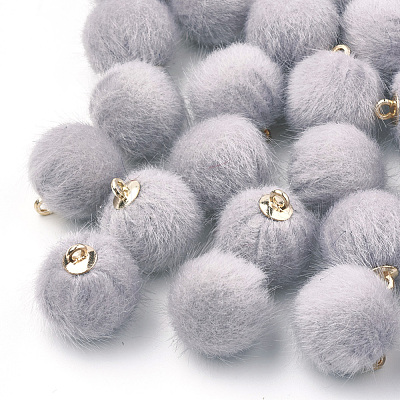 Faux Mink Fur Covered Pendants WOVE-S115-01B-1