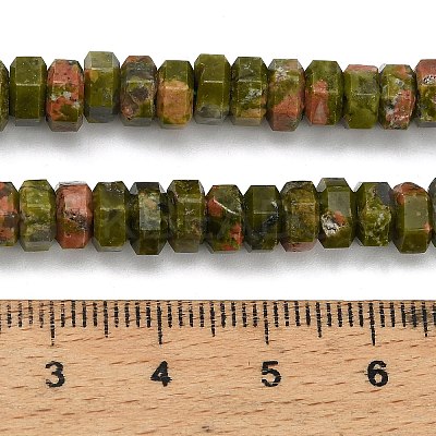 Natural Unakite Beads Strands G-G317-A15-3x6mm-1