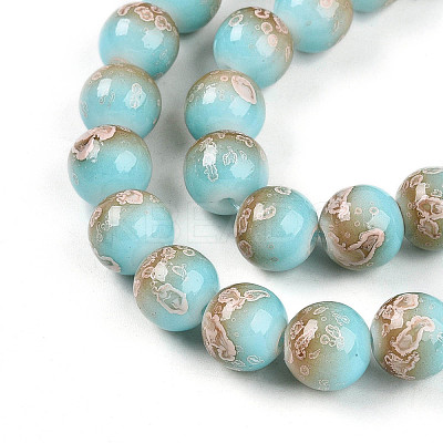 Baking Paint Glass Beads Strands X-DGLA-N008-10mm-05-1