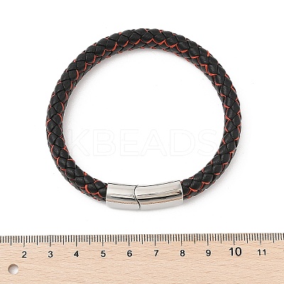 Braided Microfiber Leather Cord Bracelets for Men BJEW-Z081-14P-1