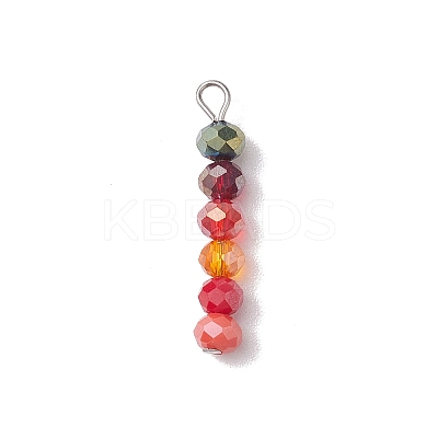 4Pcs 4 Colors Glass Pendants PALLOY-JF02630-1
