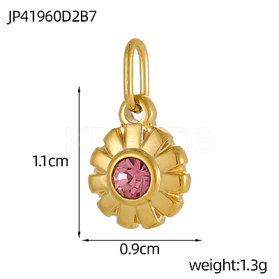 304 Stainless Steel Rhinestone Charms STAS-OY003-87G-1