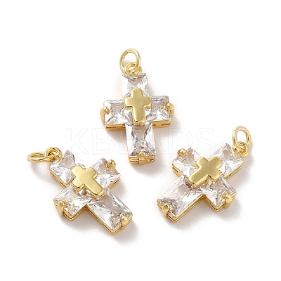 Rack Plating Brass Micro Pave Cubic Zirconia Pendants LS-KK-A160-05G-1