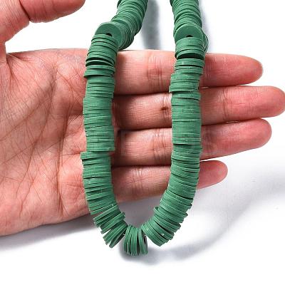 Flat Round Handmade Polymer Clay Beads CLAY-R067-12mm-46-1