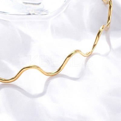 304 Stainless Steel Wave Shape Link Chain Necklaces for Women NJEW-S439-08G-1