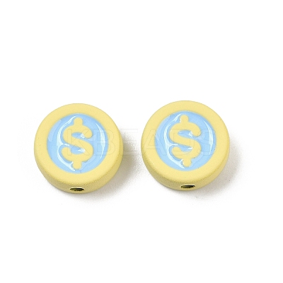 Spray Painted Alloy Beads PALLOY-S038-09C-1