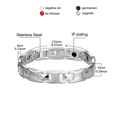 304 Stainless Steel Panther Chain Watch Band Bracelets JB678A-1