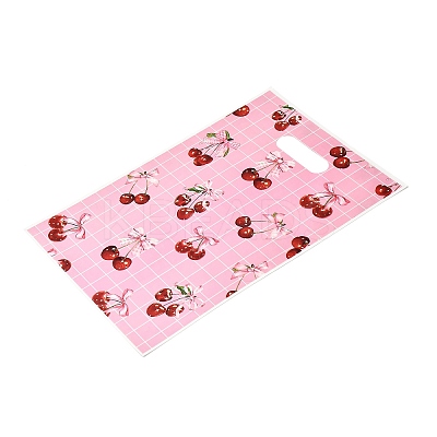 50Pcs 2 Styles Cherry Printed Plastic Gift Storage Tote Bags PL-CBAAD12-01-1