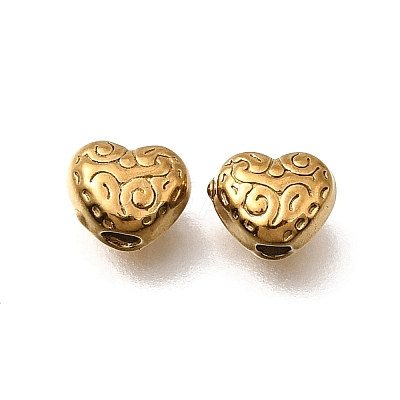 Valentine's Day 304 Stainless Steel Spacer Beads STAS-L315-075G-03-1