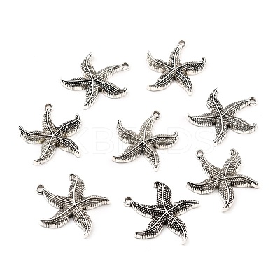 Tibetan Style Alloy Starfish/Sea Stars Pendants TIBEP-Q041-119AS-NR-1