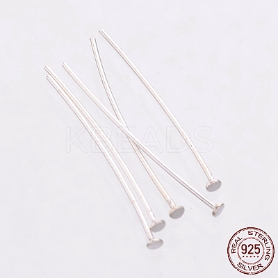 925 Sterling Silver Flat Head Pins STER-K017-30mm-S-02-1