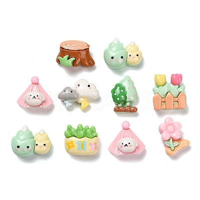 Opaque Resin Cabochons RESI-I068-08-1