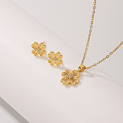 Chic Copper Lucky Clover Jewelry Set for Women LD5406-1