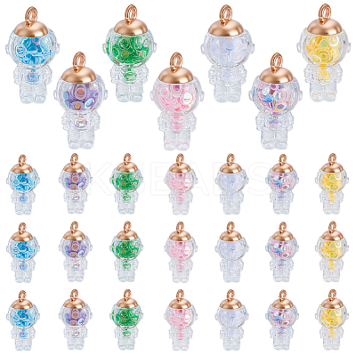 56Pcs 7 Colors Glass Pendants GGLA-GA0001-07B-1