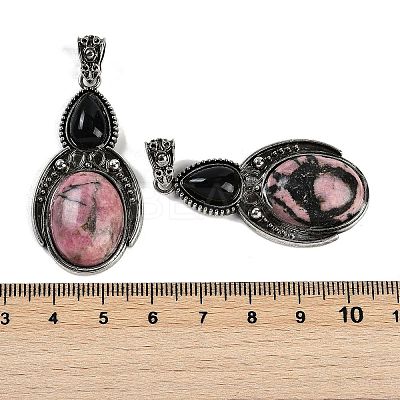 Natural Rhodonite & Obsidian Pendants G-I370-08AS-08-1